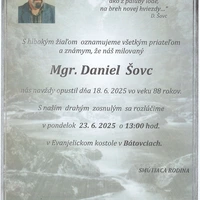Zomrel Daniel Šovc