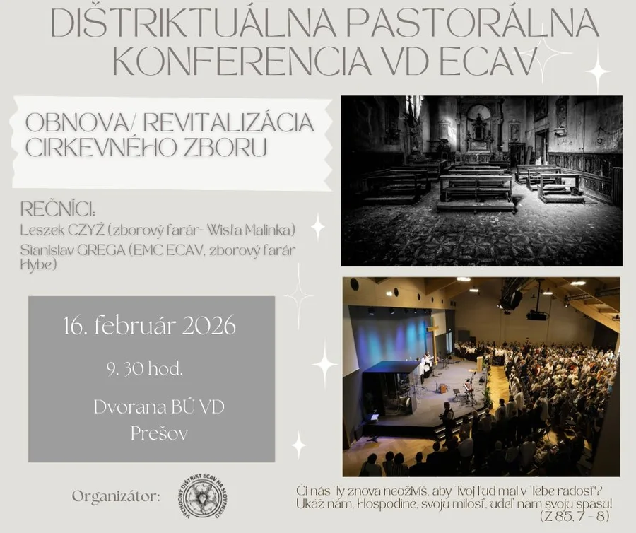 DIŠTRIKTUÁLNA PASTORÁLNA KONFERENCIA VD ECAV 2026